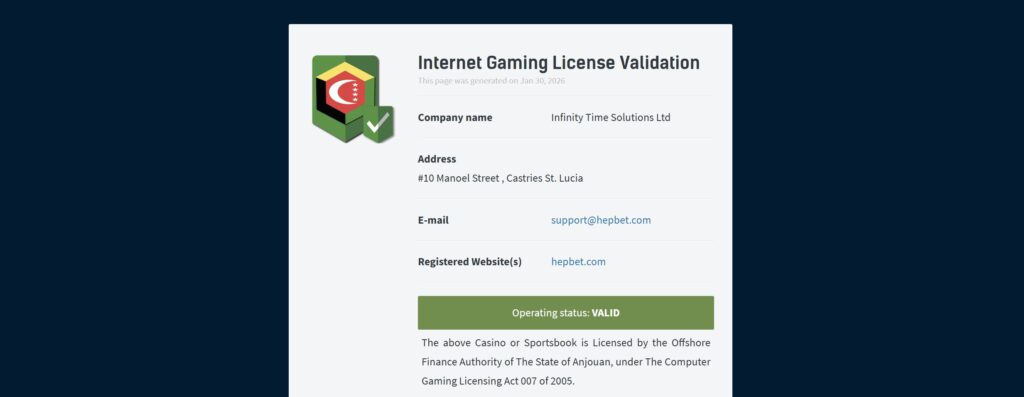 hepbet lisans bilgiler